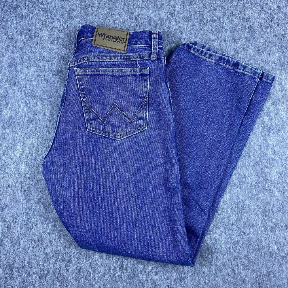 Wrangler Men's Jeans Rugged Wear Straight Leg Medium Wash Blue Denim Size 32x30
